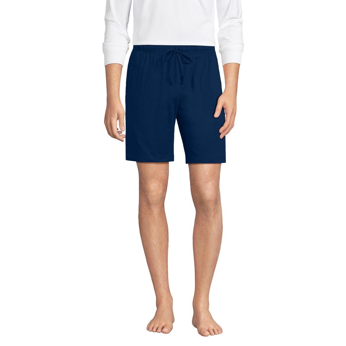 Mens Lands End Knit Jersey Pajama Shorts Grey Heather Product Image