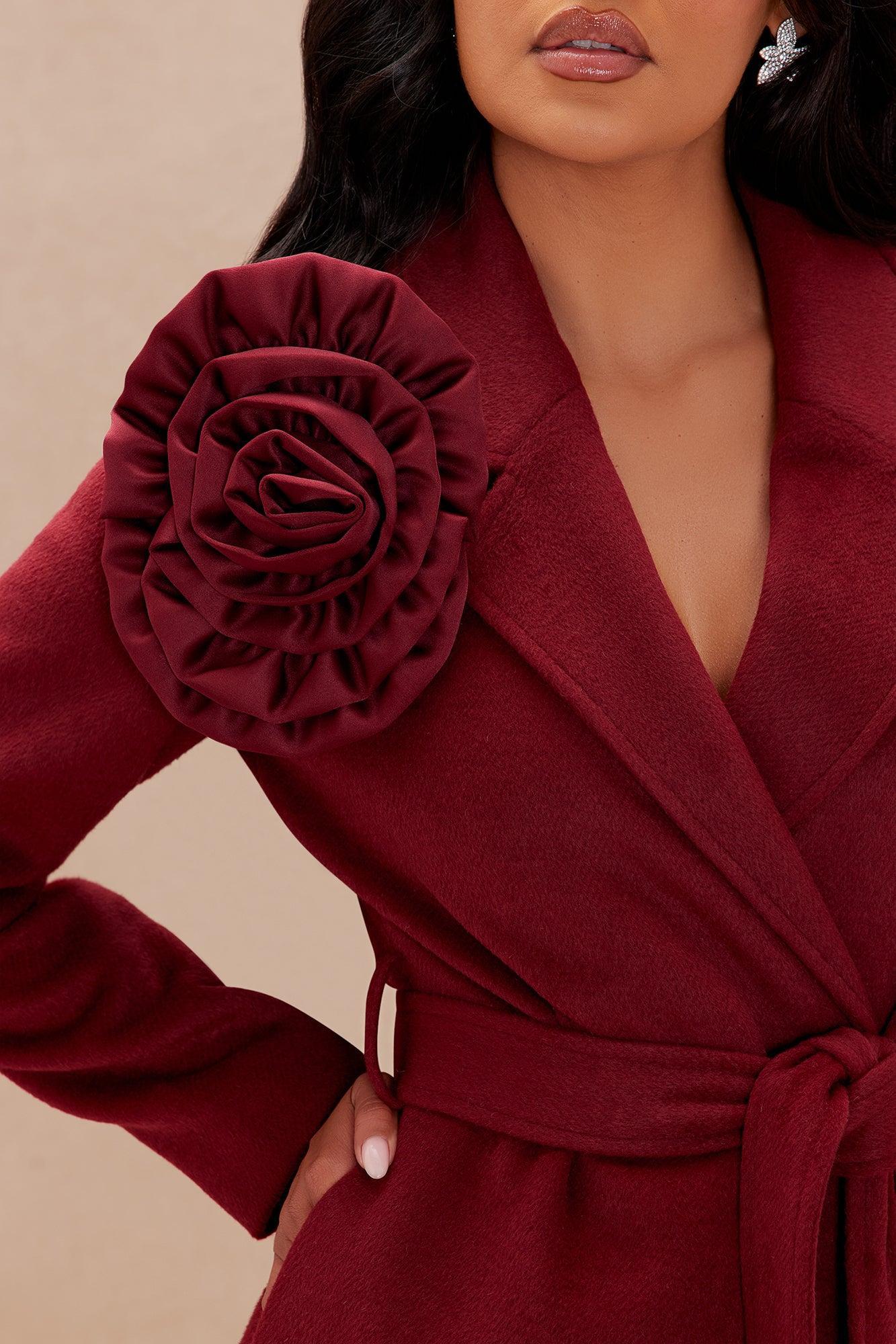 Vanessa Wool Coat - Burgundy Product Image