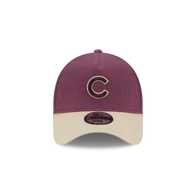 Chicago Cubs Moleskin Crown Maroon 9FORTY A-Frame Snapback Hat Male Product Image