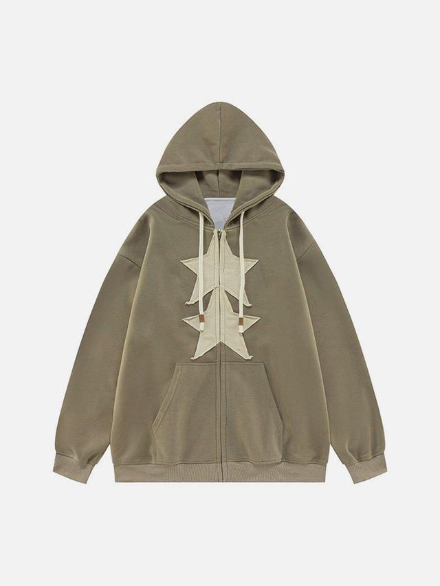 Aelfric Eden Embroidery Star Zip Up Hoodie Product Image