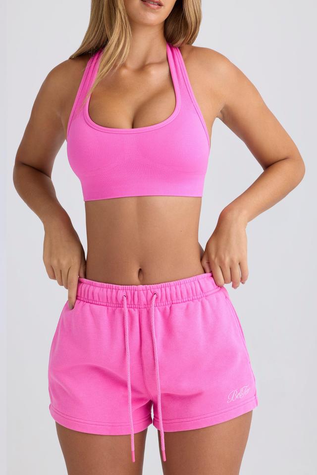 Mid-Rise Sweat Shorts in Sugar Pink Product Image