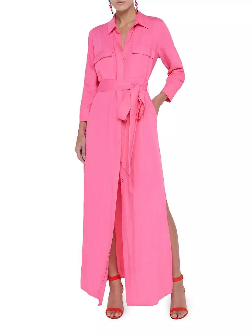 Cameron Linen-Blend Maxi Shirtdress Product Image