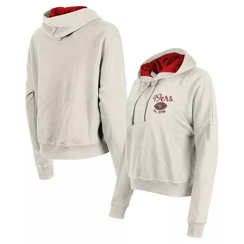 Womens New Era Cream San Francisco 49ers 3rd Down Historic Pullover Hoodie product image