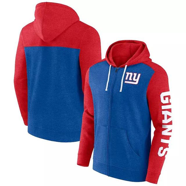 Mens Fanatics Branded Heather Royal New York Giants Down and Distance Full-Zip Hoodie Product Image