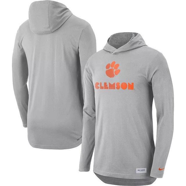 Mens Nike Gray Clemson Tigers Campus Performance Hoodie Long Sleeve T-Shirt Product Image