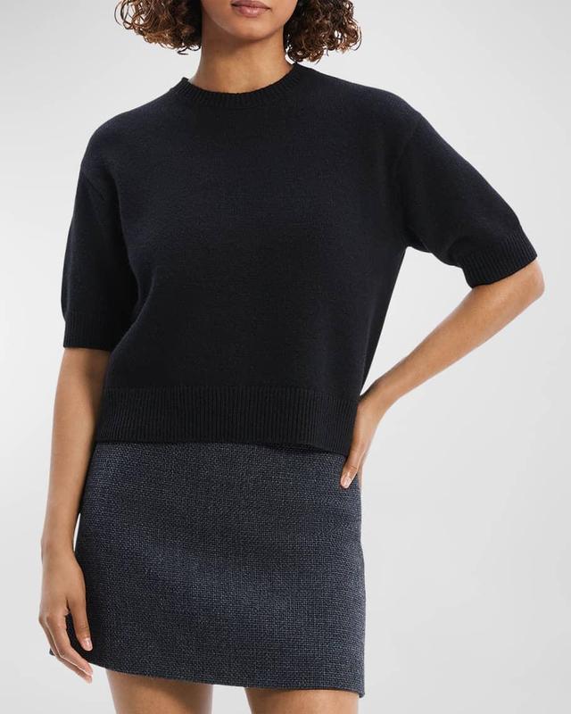 Cashmere Cropped Short-Sleeve T-Shirt Product Image