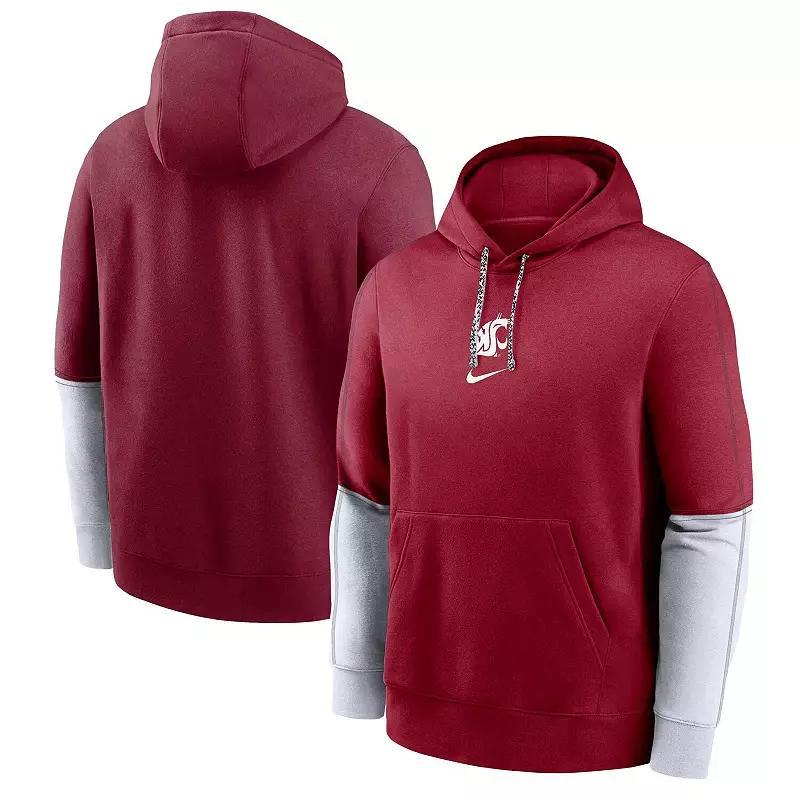 Mens Nike Crimson Washington State Cougars 2024 Sideline Club Fleece Pullover Hoodie Product Image