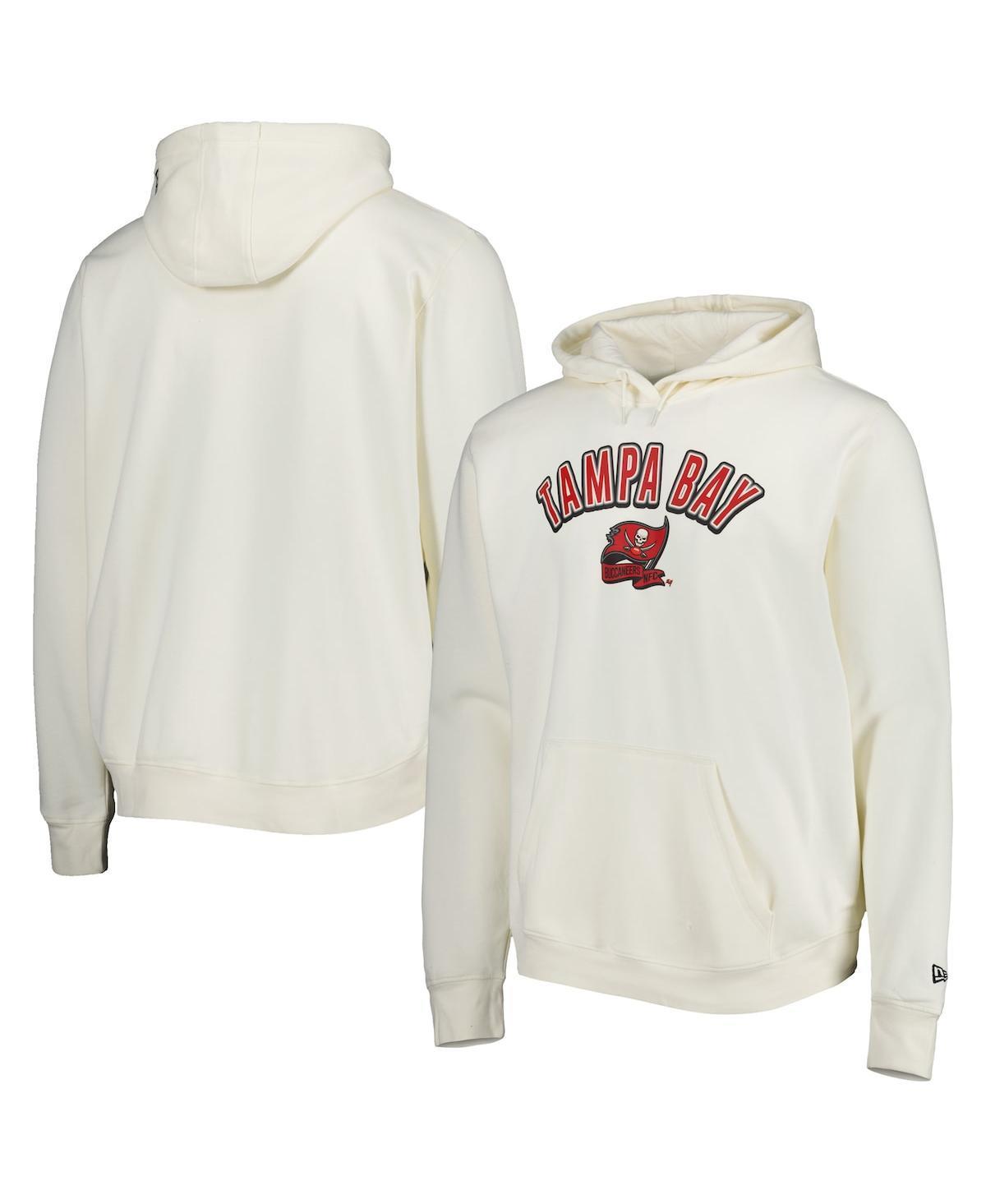 Mens New Era Cream Tampa Bay Buccaneers Sideline Chrome Pullover Hoodie Product Image