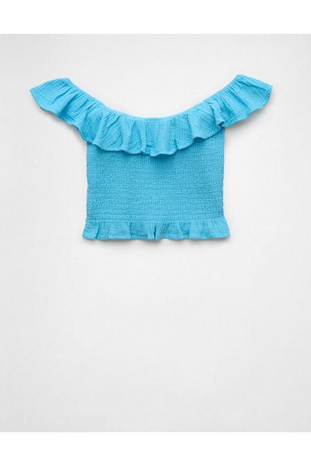 AE Off-The-Shoulder Smocked Tube Top Womens Product Image