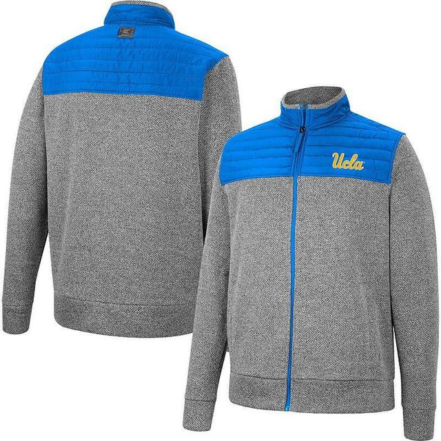 Mens Colosseum Charcoal/Blue UCLA Bruins Putter Herringbone Full-Zip Jacket Product Image