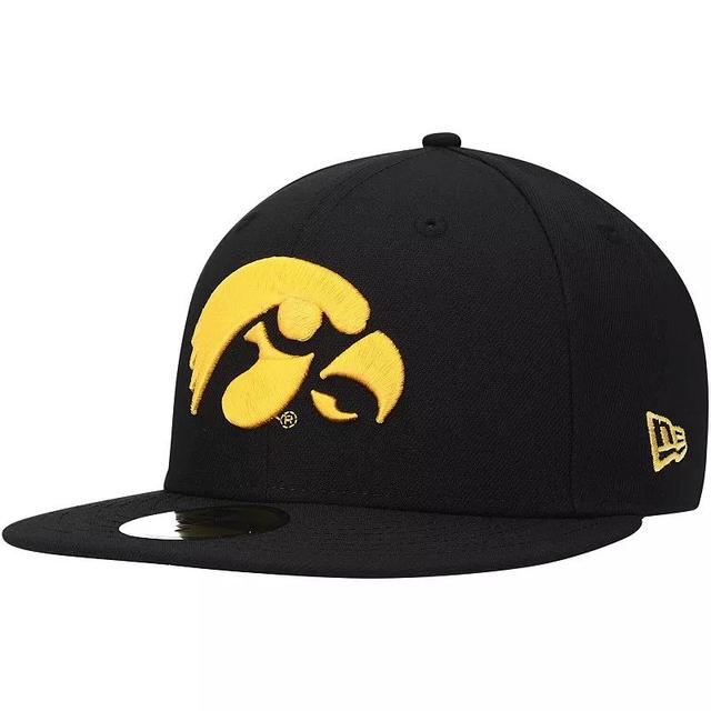 Mens New Era Black Iowa Hawkeyes Logo Basic 59FIFTY Fitted Hat Product Image