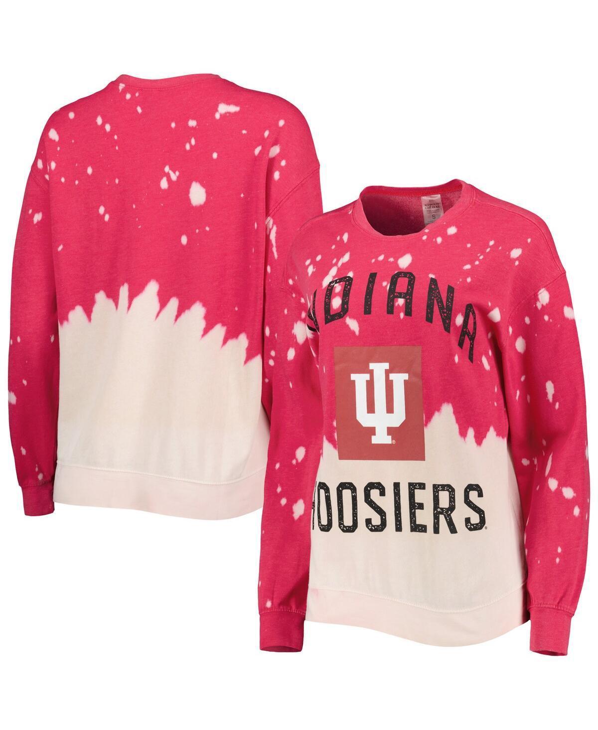 Womens Gameday Couture Crimson Indiana Hoosiers Twice As Nice Faded Dip-Dye Pullover Sweatshirt Product Image