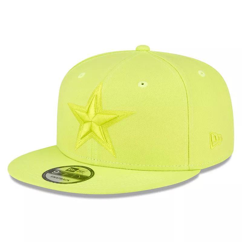 Mens New Era Neon Green Dallas Cowboys Color Pack Brights 9FIFTY Snapback Hat Product Image