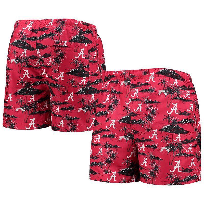 Mens FOCO Crimson Alabama Crimson Tide Island Palm Swim Trunks Red Product Image