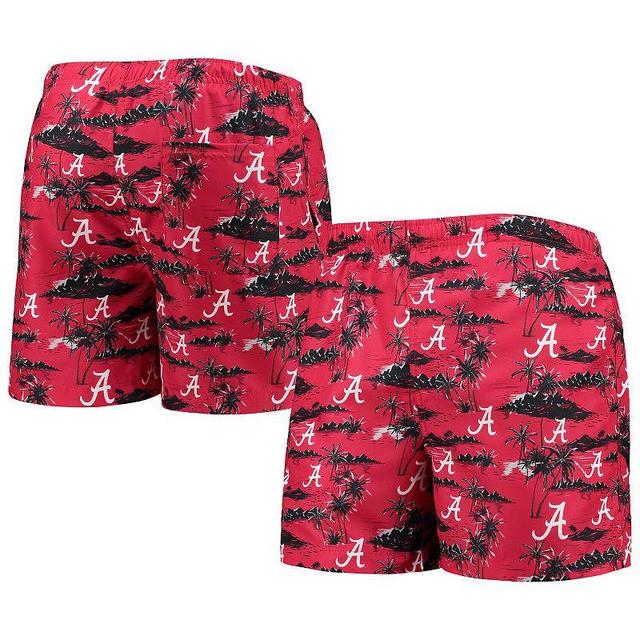 Mens FOCO Crimson Alabama Crimson Tide Island Palm Swim Trunks Product Image