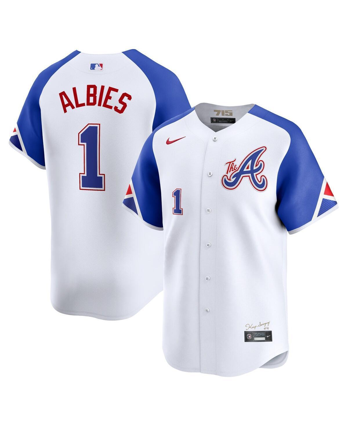 Nike Mens Ozzie Albies White Atlanta Braves City Connect Limited Player Jersey - White Product Image