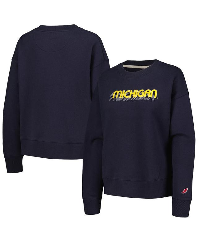 Womens League Collegiate Wear Michigan Wolverines Boxy Pullover Sweatshirt Blue Product Image