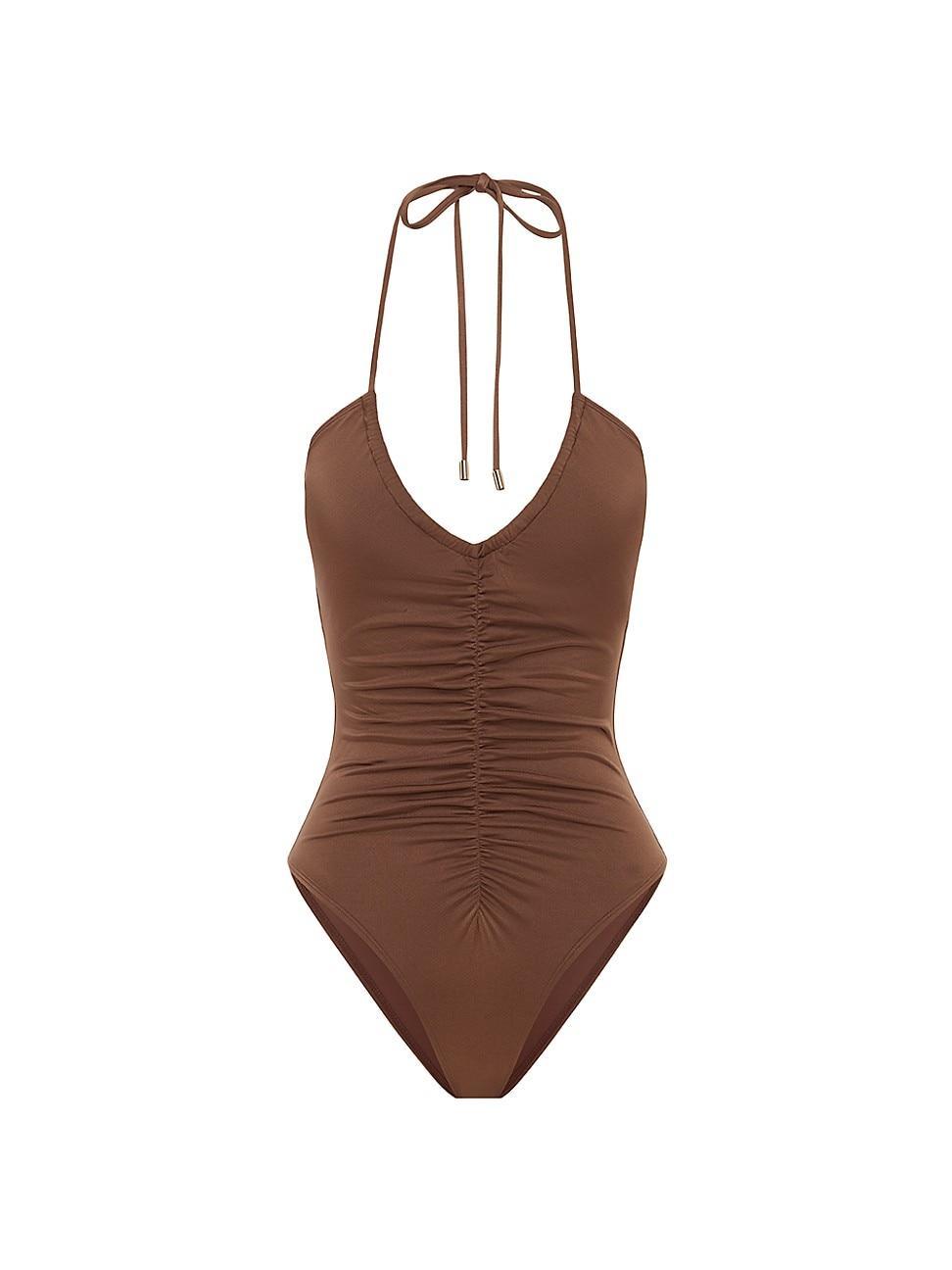 Womens Del Mar Ruched Vacation One-Piece Swimsuit Product Image