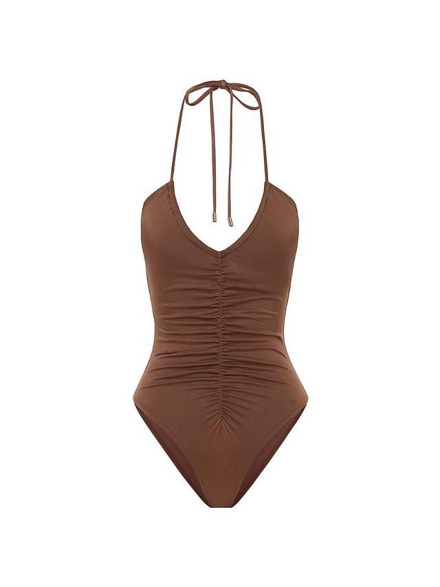 Womens Del Mar Ruched Vacation One-Piece Swimsuit Product Image