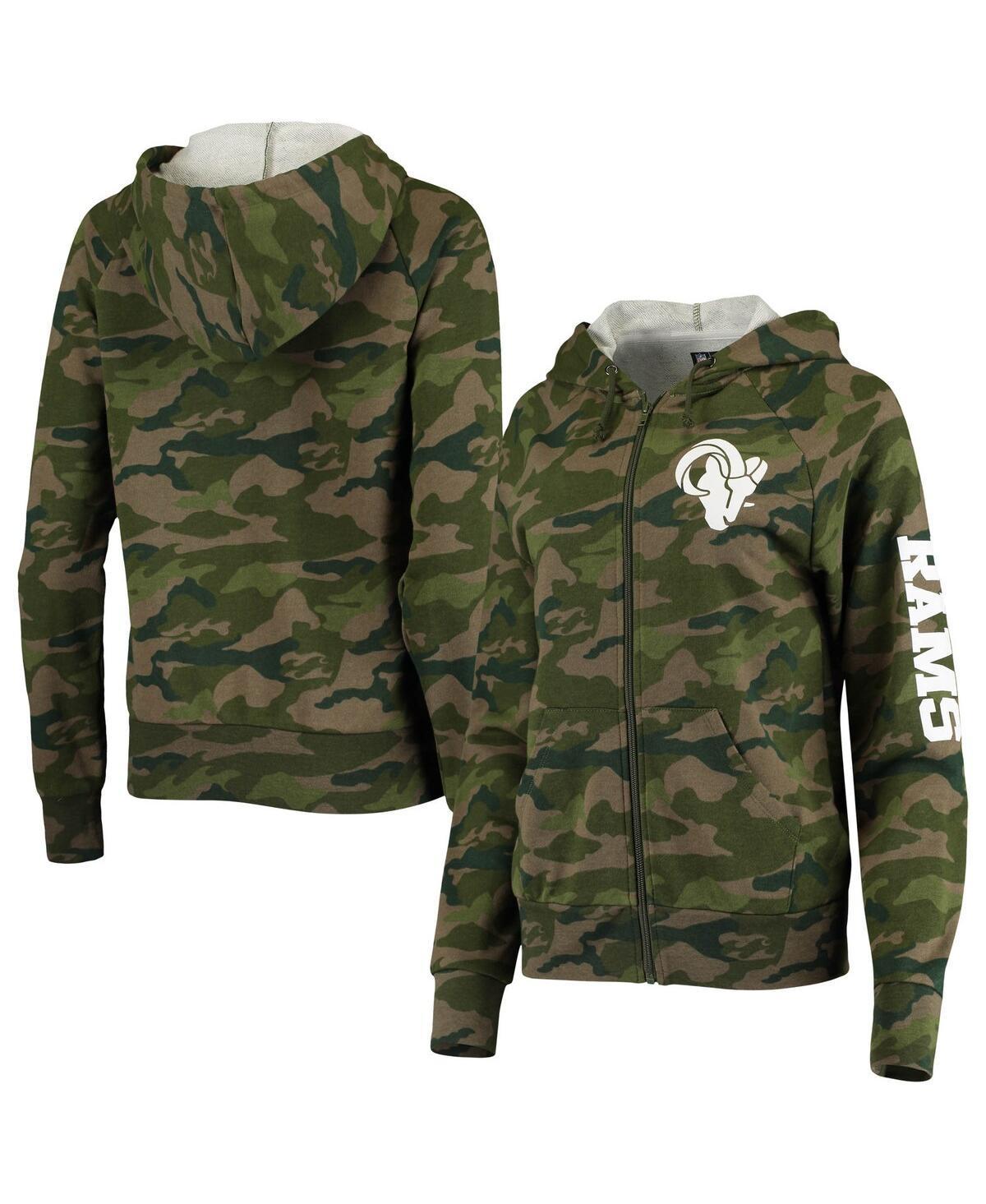 Womens New Era Camo Los Angeles Rams Raglan Full-Zip Hoodie Product Image