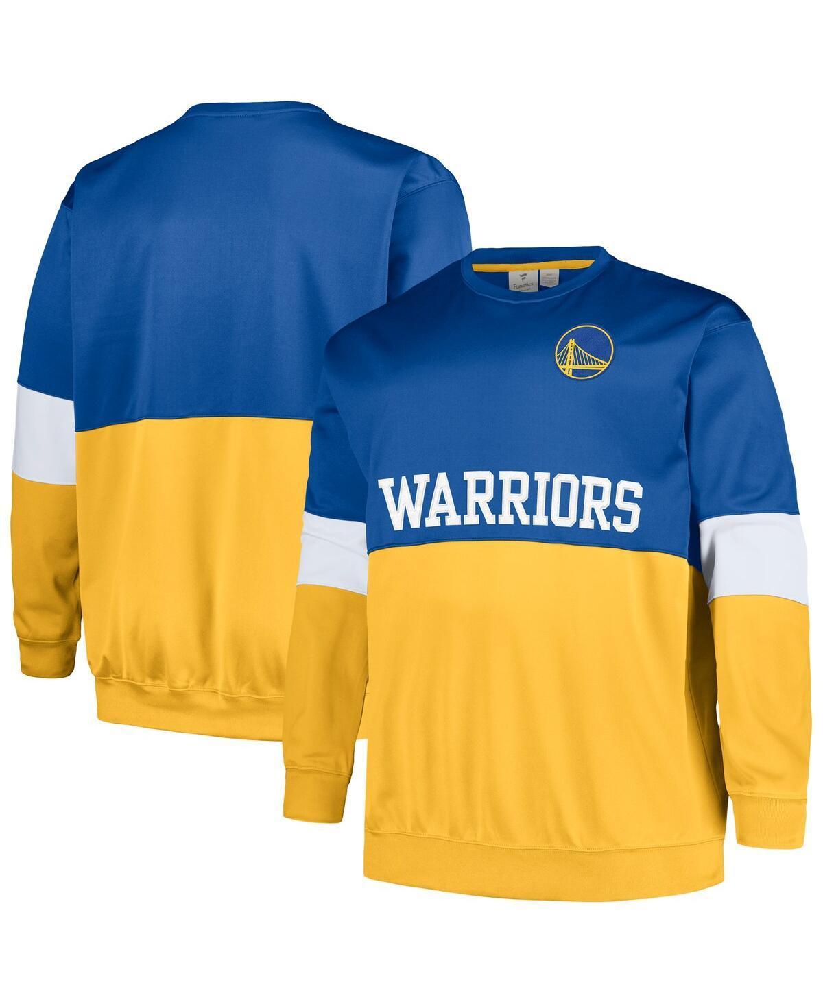 Mens Fanatics Royal Golden State Warriors Big and Tall Split Pullover Sweatshirt - Royal Product Image