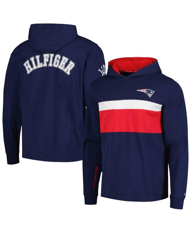 Mens Tommy Hilfiger  Navy New England Patriots Morgan Long Sleeve Hoodie T-Shirt Product Image