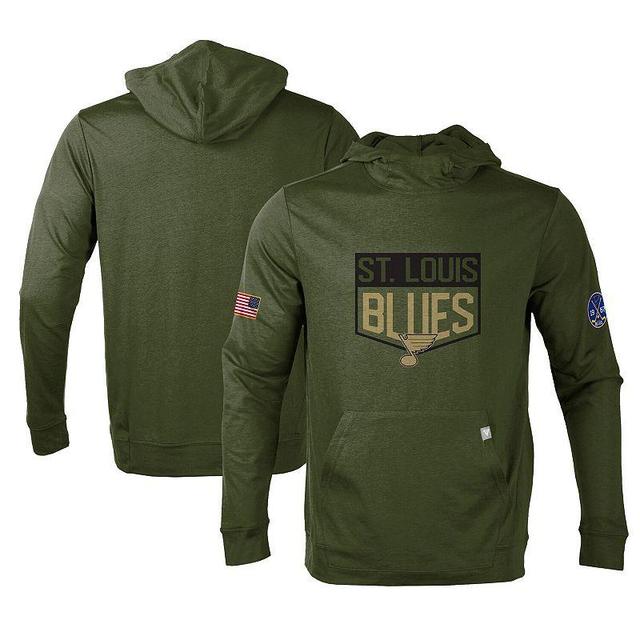 Mens LevelWear Olive St. Louis Blues Thrive Tri-Blend Pullover Hoodie Product Image