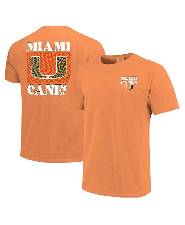 Womens Miami Hurricanes Comfort Colors Checkered Mascot T-Shirt Product Image