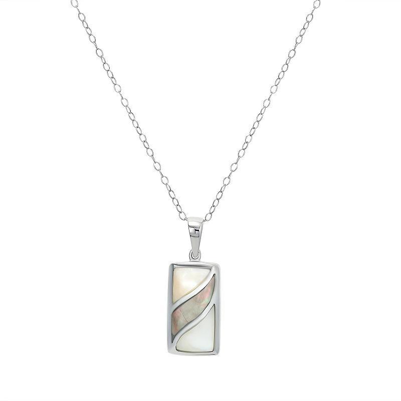 Sterling Silver Multicolor Mother of Pearl Pendant Necklace, Womens Product Image