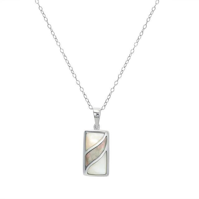 Sterling Silver Multicolor Mother of Pearl Pendant Necklace, Womens Product Image