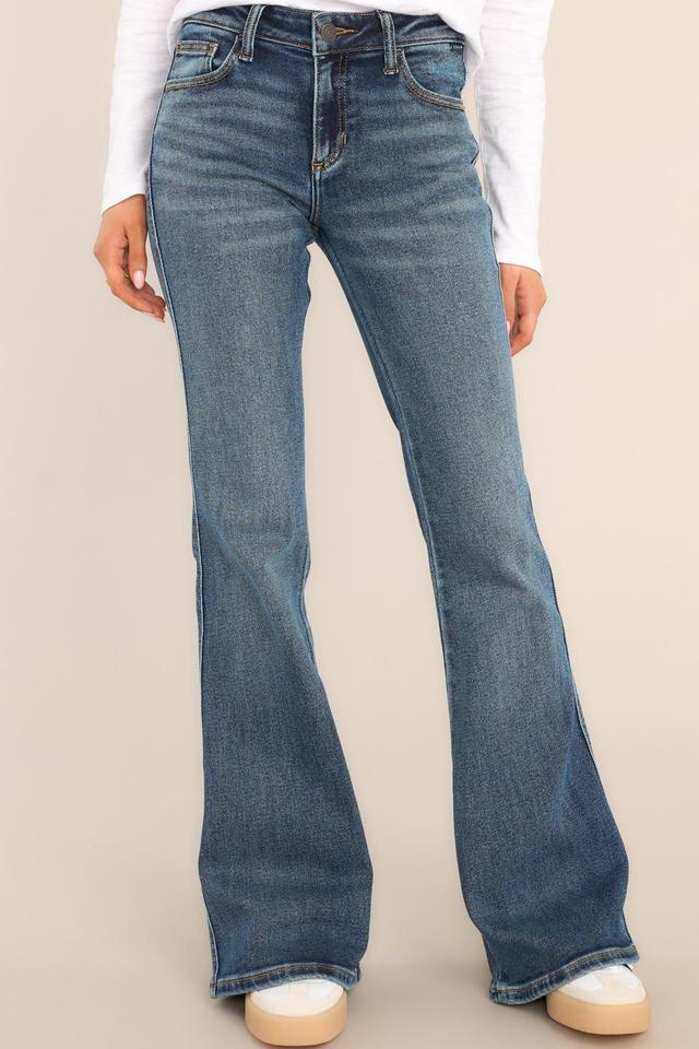 Next Flight Dark Wash Stretch Flare Jeans Product Image