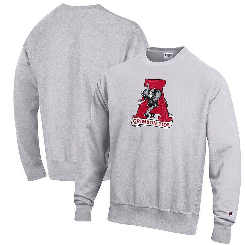 Mens Champion Heathered Gray Alabama Crimson Tide Vault Logo Reverse Weave Pullover Sweatshirt Product Image