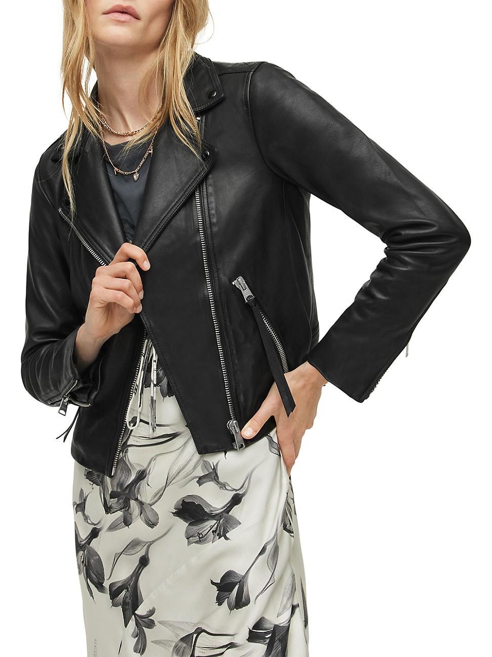 AllSaints Dalby Leather Biker Jacket Product Image