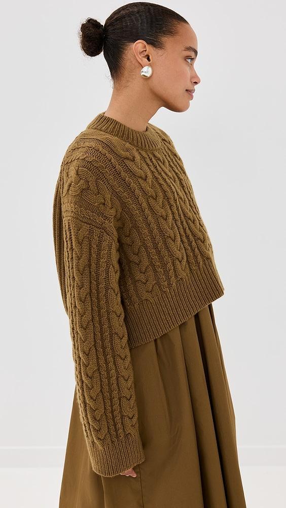 Cecilie Bahnsen Vibeke Jumper Fisherman Knit Light Brown Sweater | Shopbop Product Image