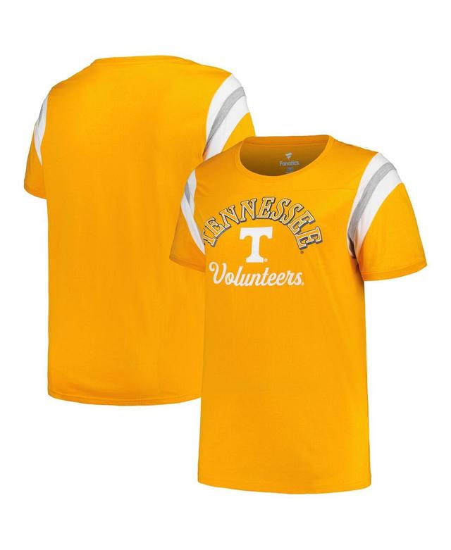 Womens Profile Tennessee Tennessee Volunteers Plus Size Striped Tailgate Scoop Neck T-Shirt Product Image