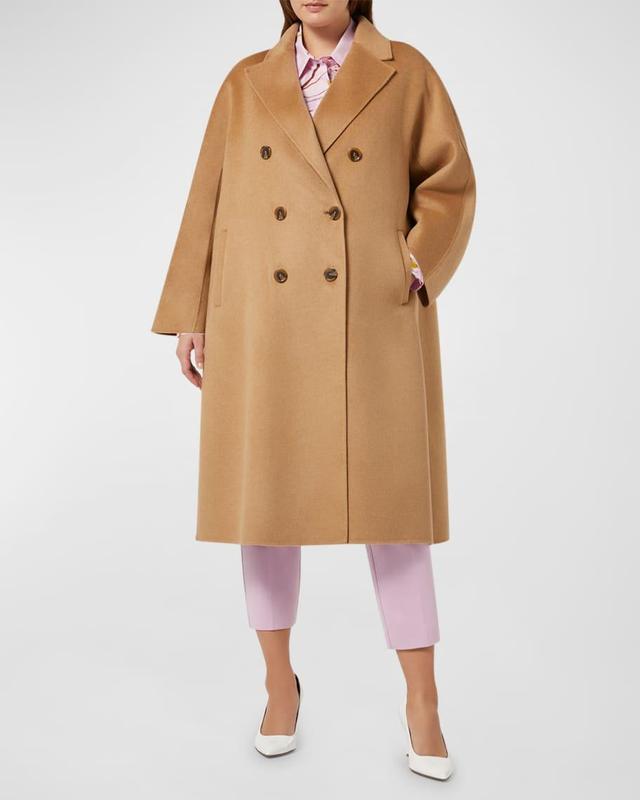 Plus Size Bratto Double-Breasted Wool Coat Product Image