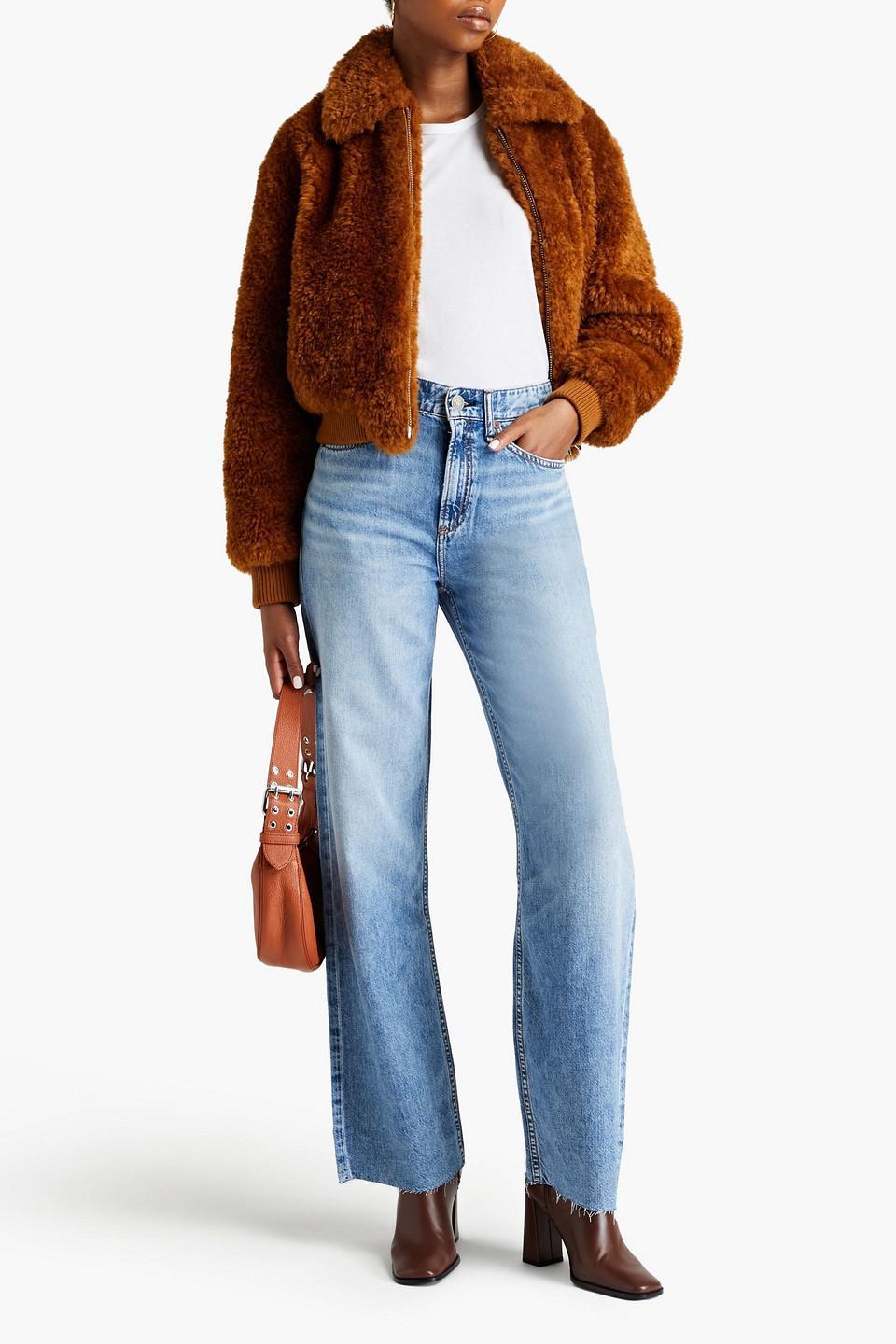 RAG & BONE Logan Hoch Sitzende Jeans Mit Weitem Bein In Ausgewaschener Optik In Light Denim Product Image