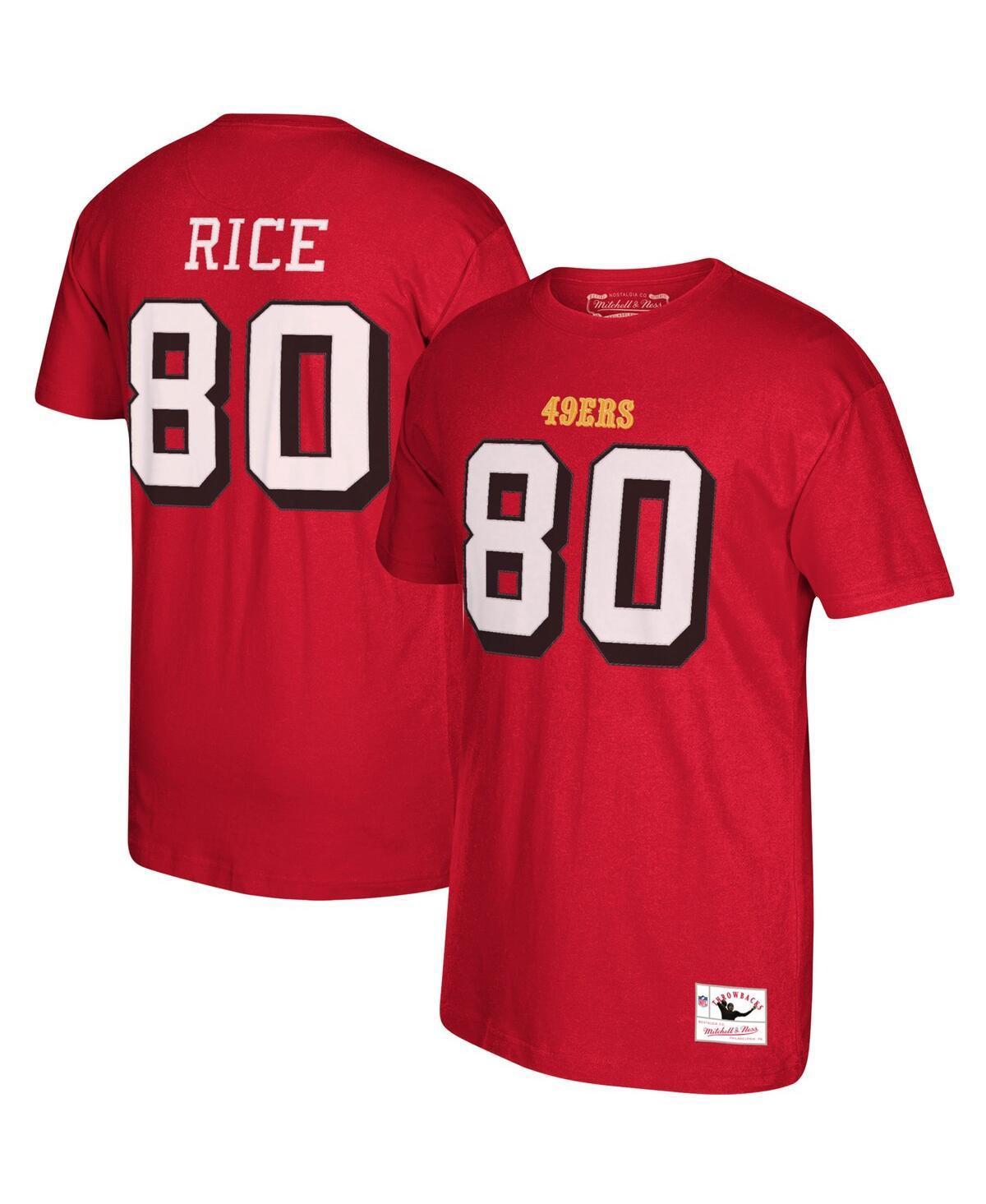 Mens Mitchell & Ness San Francisco 49ers Jerry Rice Scarlet Retired Player Name & Number T-Shirt Product Image