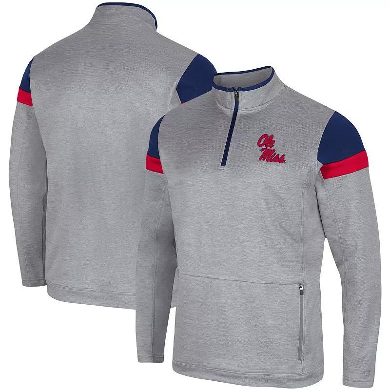 Mens Colosseum Gray Ole Miss Rebels Bingo Quarter-Zip Jacket Product Image