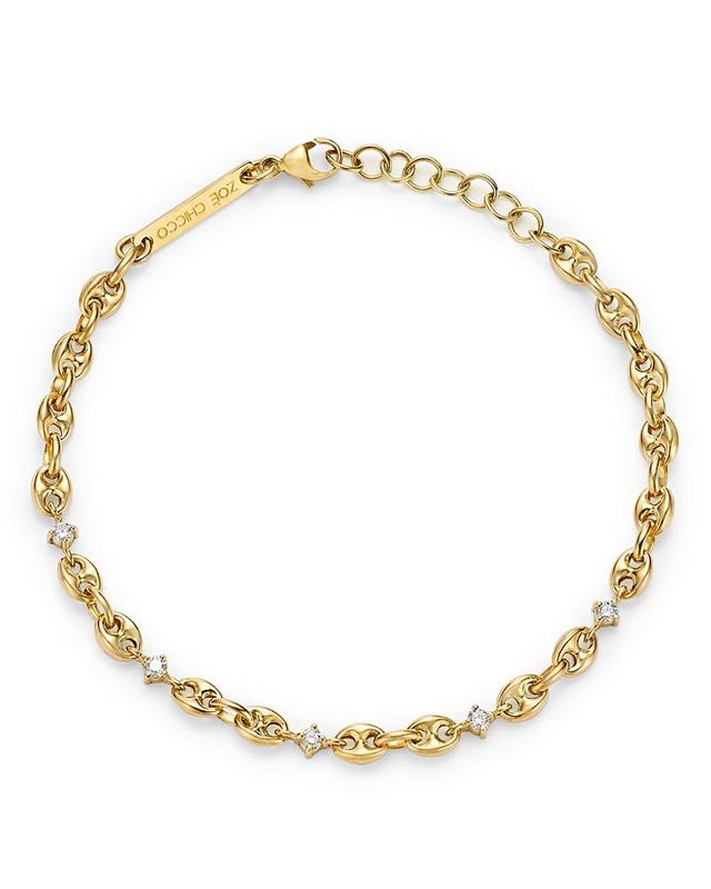 Zoe Chicco 14K Yellow Gold Prong Diamonds Diamond Mariner Link Bracelet Product Image