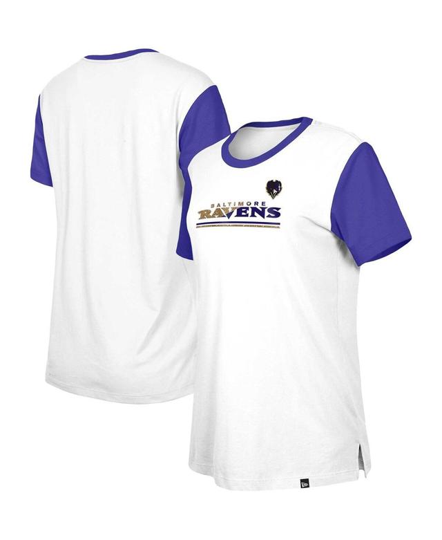 Womens New Era /Purple Baltimore Ravens Third Down Colorblock T-Shirt Product Image