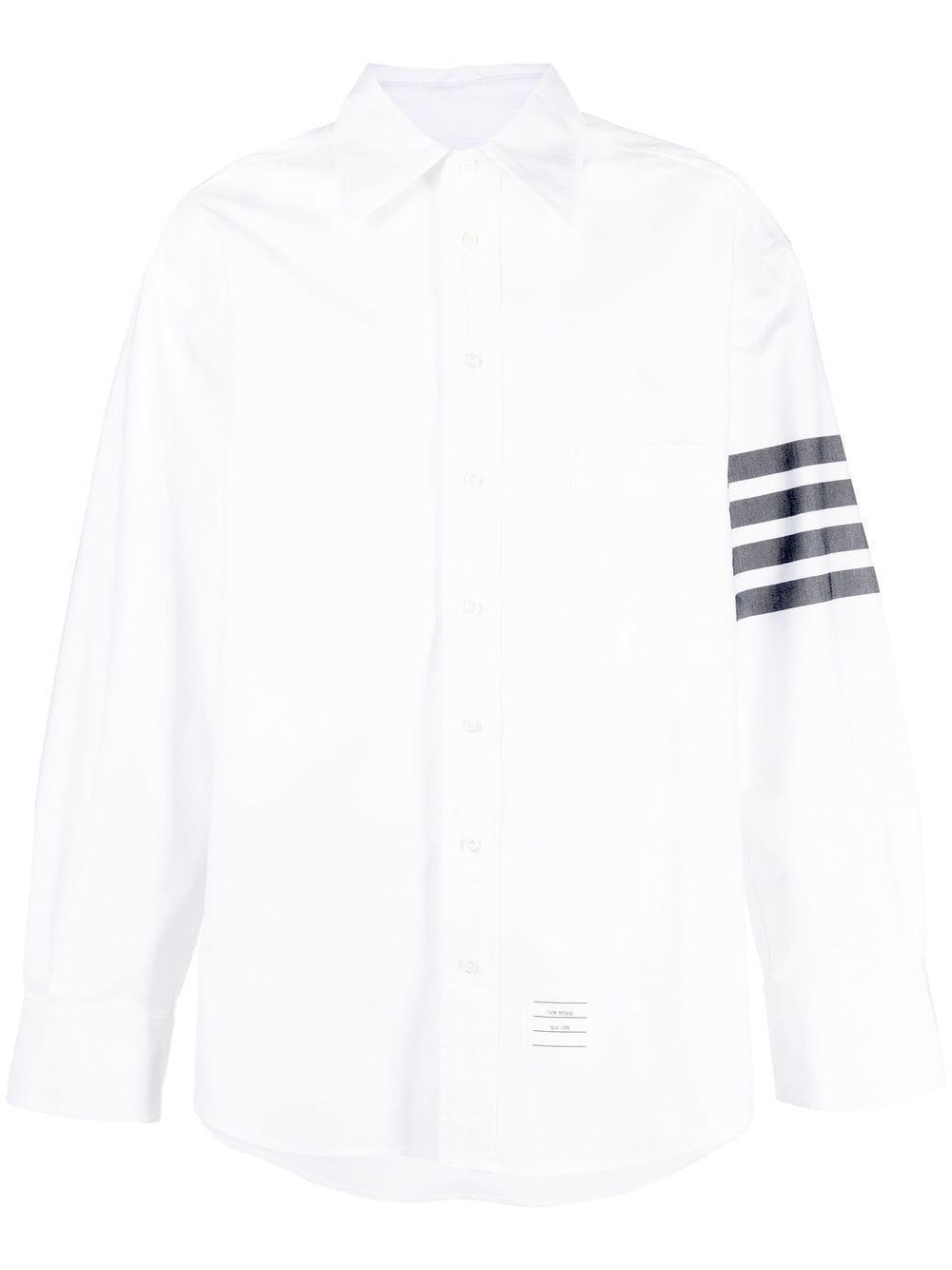 THOM BROWNE Hemd Mit Streifen In White Product Image