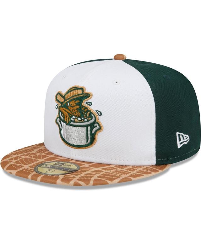 New Era Mens White Charleston RiverDogs Theme Night 59FIFTY Fitted Hat - White, Tan Product Image