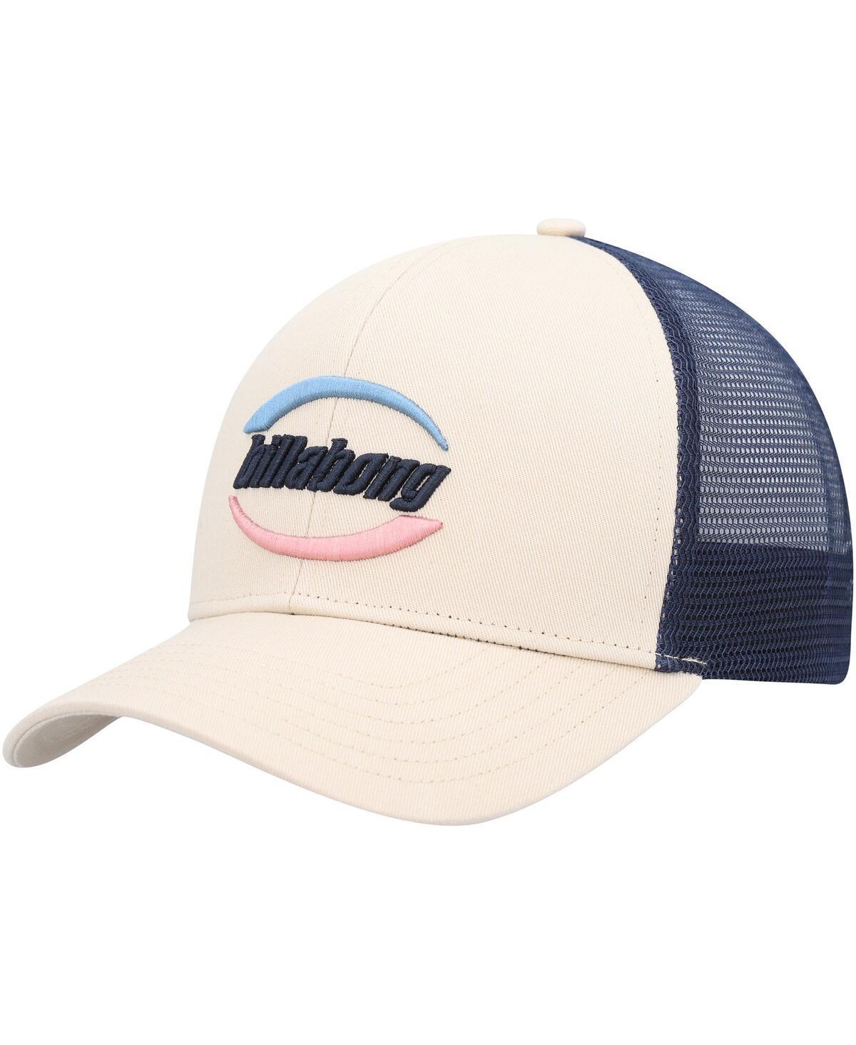 Mens Billabong Cream, Navy Walled Trucker Adjustable Snapback Hat Product Image