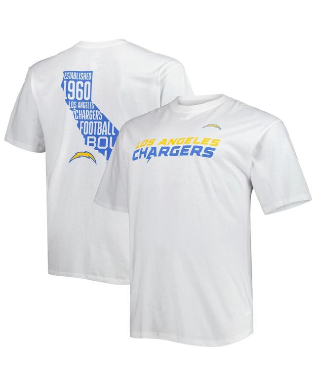 Mens Fanatics White Los Angeles Chargers Big and Tall Hometown Collection Hot Shot T-shirt Product Image