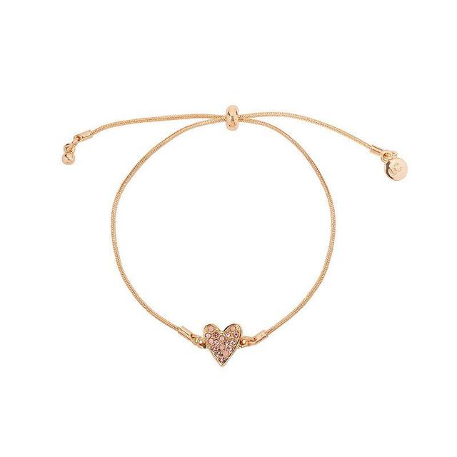 LC Lauren Conrad Simulated Stone Heart Adjustable Bracelet, Womens, Gold Tone Product Image