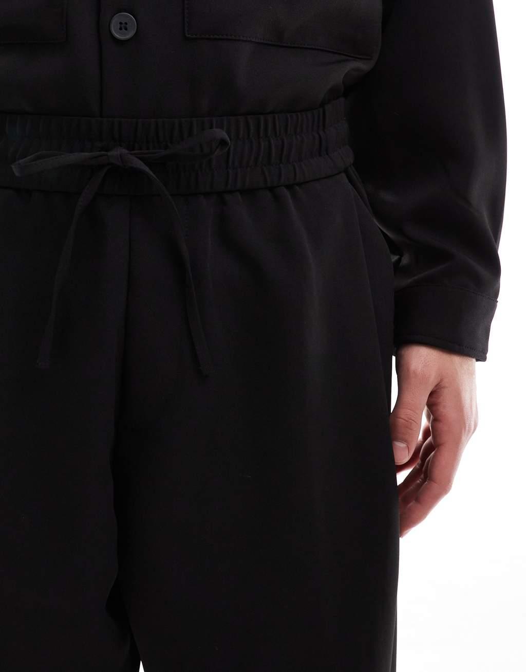 Bershka premium smart pants in black - part of a set Product Image