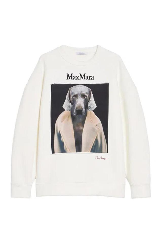 Cotton Sweatshirt With Wegman Print In White Product Image