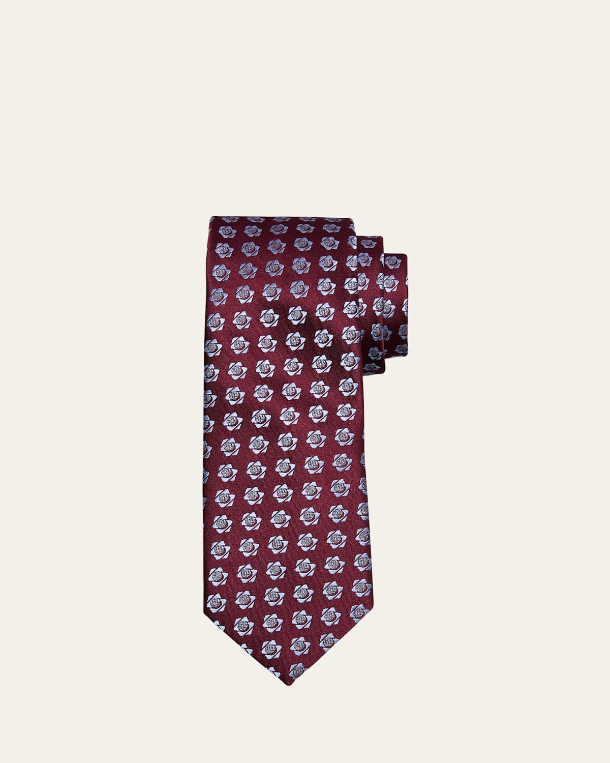 Mens Silk Floral Jacquard Tie Product Image