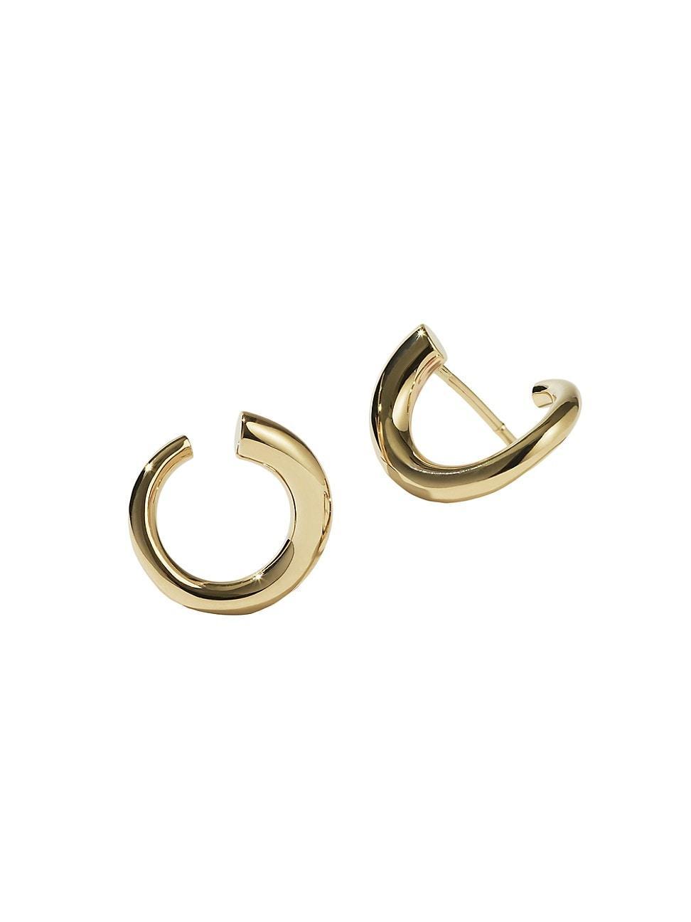 Womens Neptune Wave Small 23K Gold-Plated Hoop Earrings Product Image